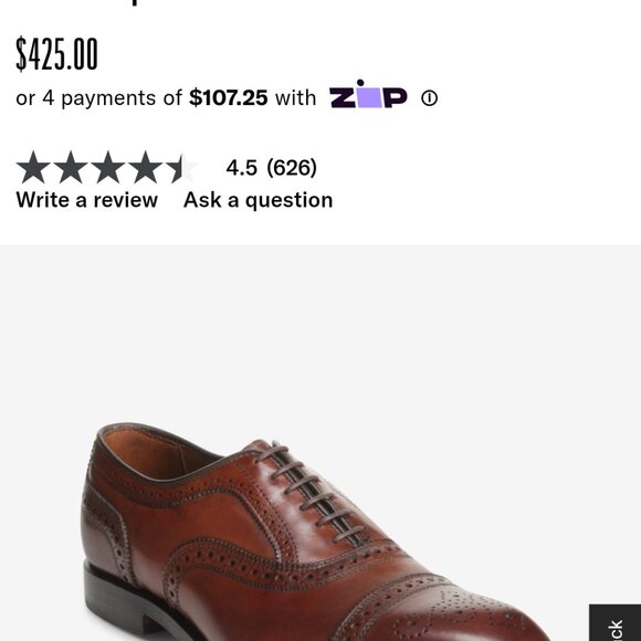 Mens Allen Edmonds Oxford dress shoes size 9 main image 8